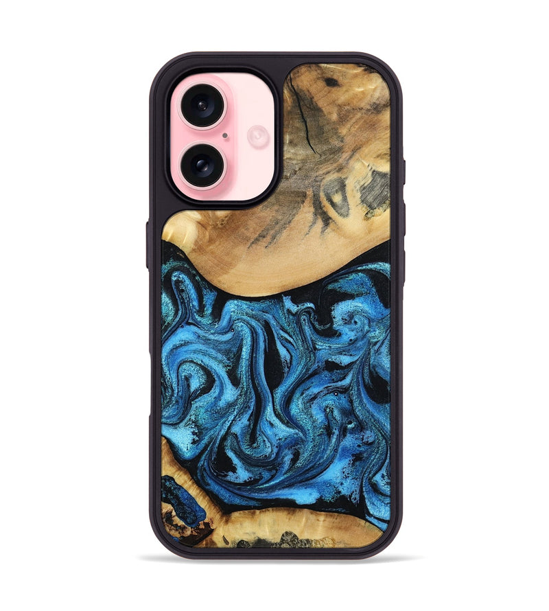 iPhone 16 Wood Phone Case - Lenna (Blue, 798176)