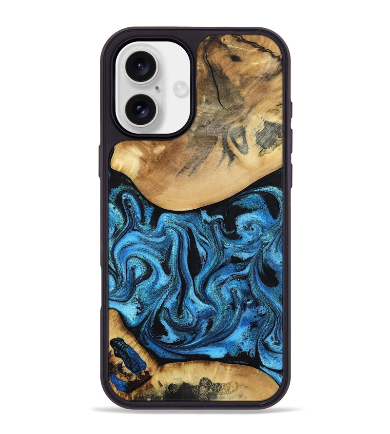 iPhone 16 Plus Wood Phone Case - Lenna (Blue, 798176)
