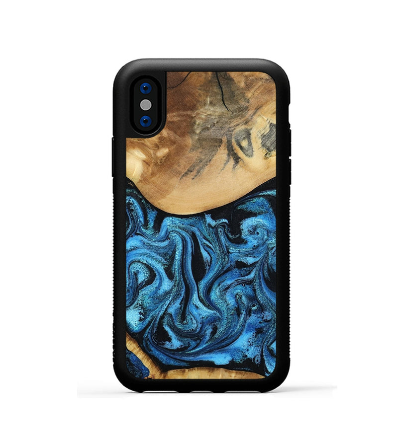 iPhone Xs Wood Phone Case - Lenna (Blue, 798176)