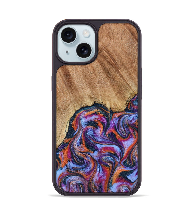 iPhone 15 Wood Phone Case - Reva (Blue, 798183)