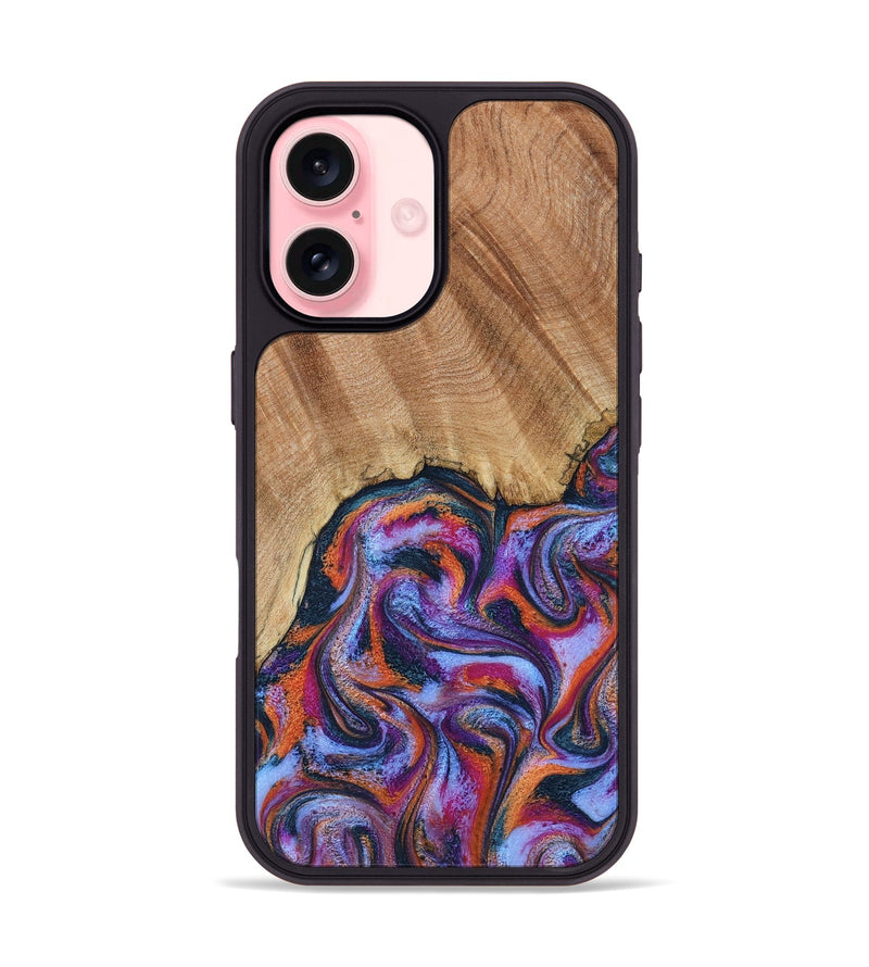 iPhone 16 Wood Phone Case - Reva (Blue, 798183)