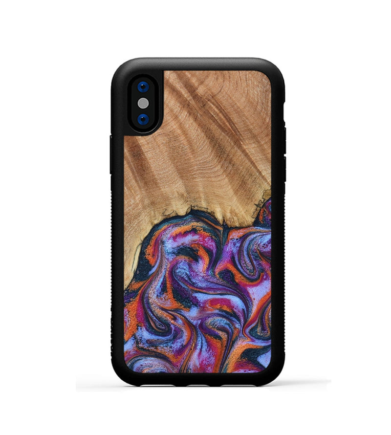 iPhone Xs Wood Phone Case - Reva (Blue, 798183)