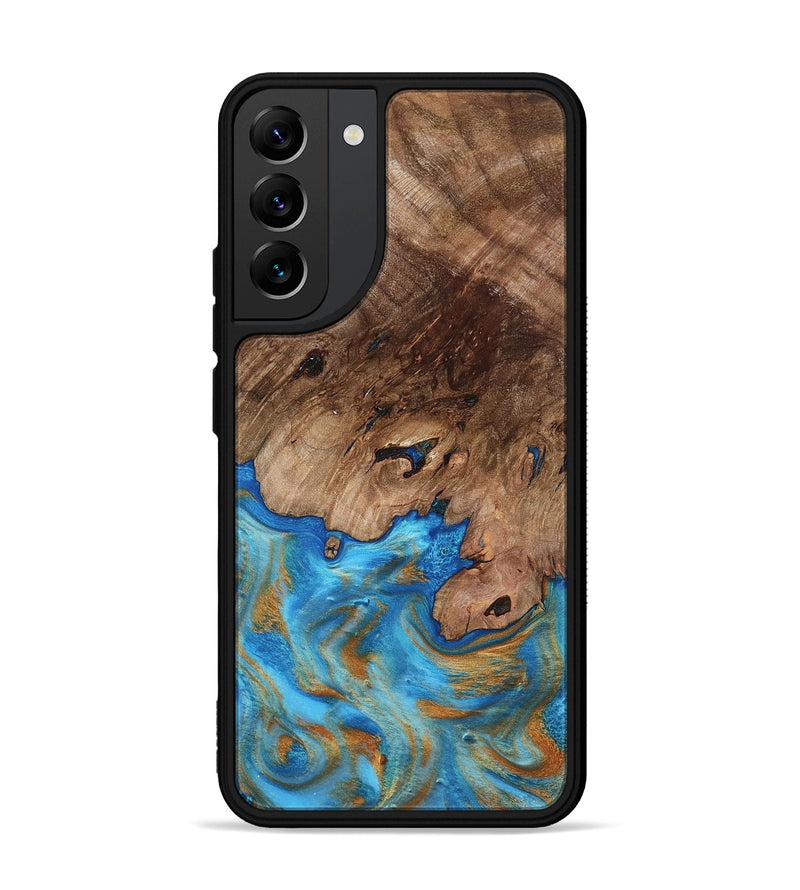 Galaxy S22 Plus Wood Phone Case - Bell (Teal & Gold, 798188)