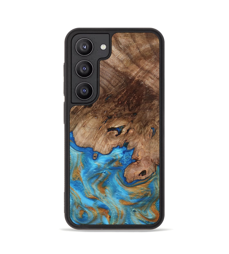 Galaxy S23 Wood Phone Case - Bell (Teal & Gold, 798188)
