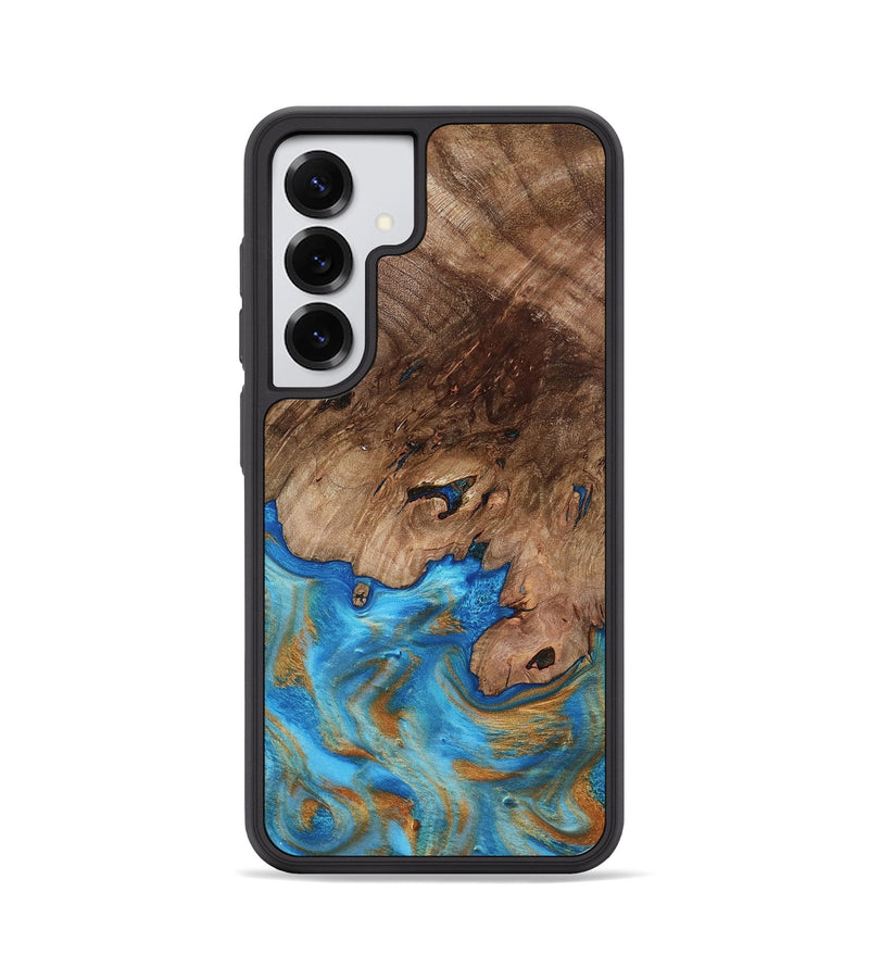 Galaxy S25 Wood Phone Case - Bell (Teal & Gold, 798188)