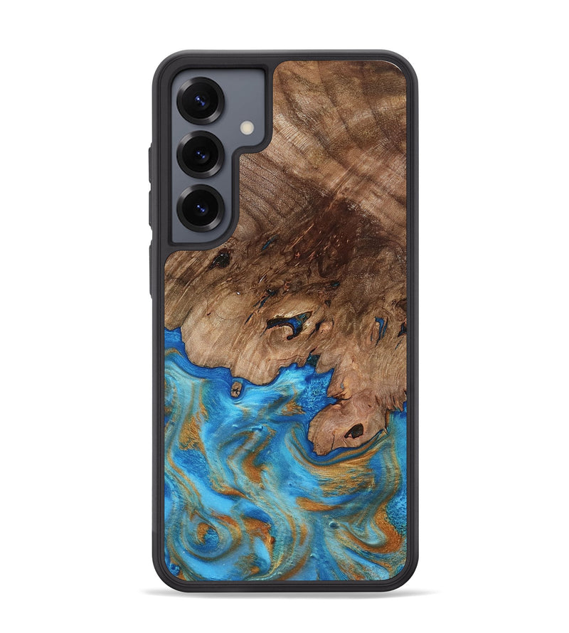 Galaxy S25 Plus Wood Phone Case - Bell (Teal & Gold, 798188)