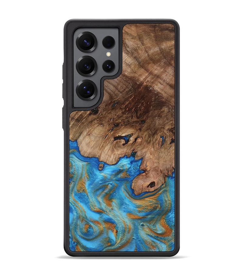 Galaxy S25 Ultra Wood Phone Case - Bell (Teal & Gold, 798188)