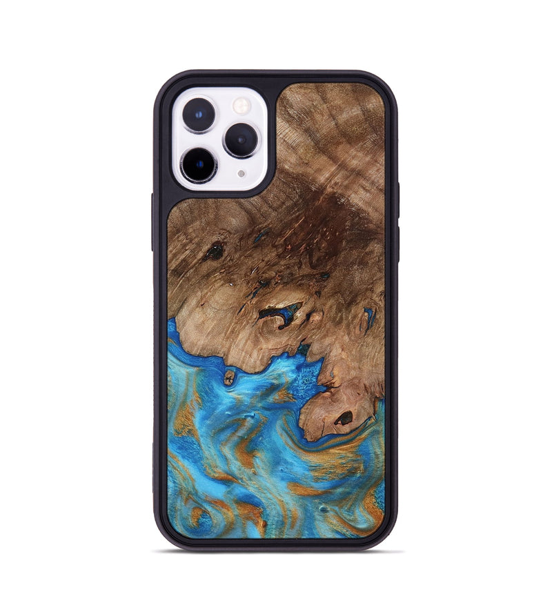 iPhone 11 Pro Wood Phone Case - Bell (Teal & Gold, 798188)