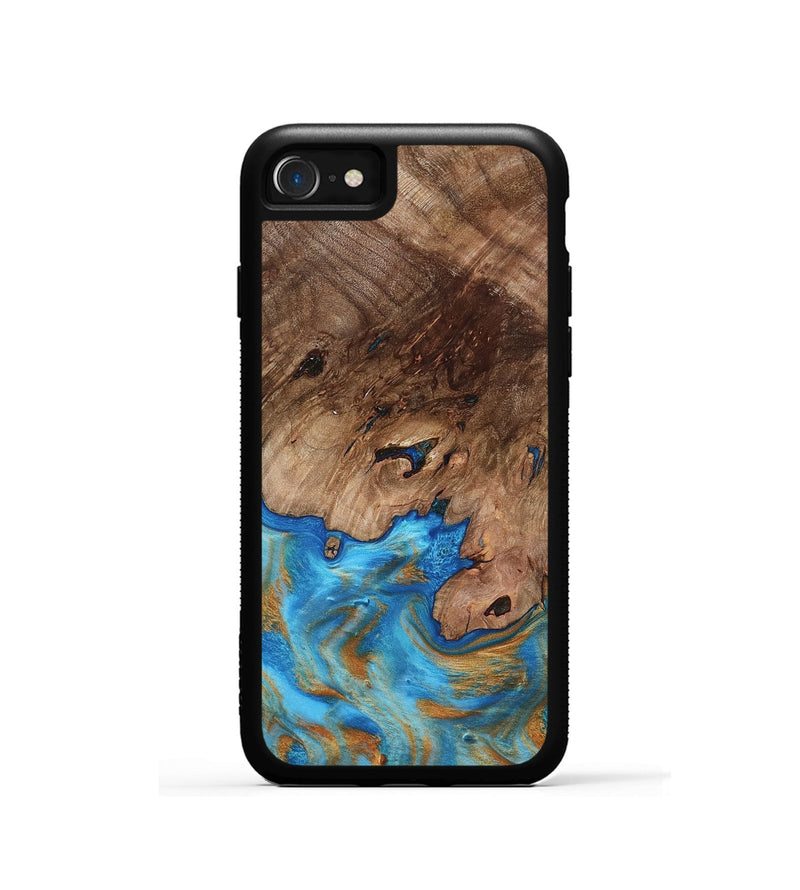 iPhone SE Wood Phone Case - Bell (Teal & Gold, 798188)