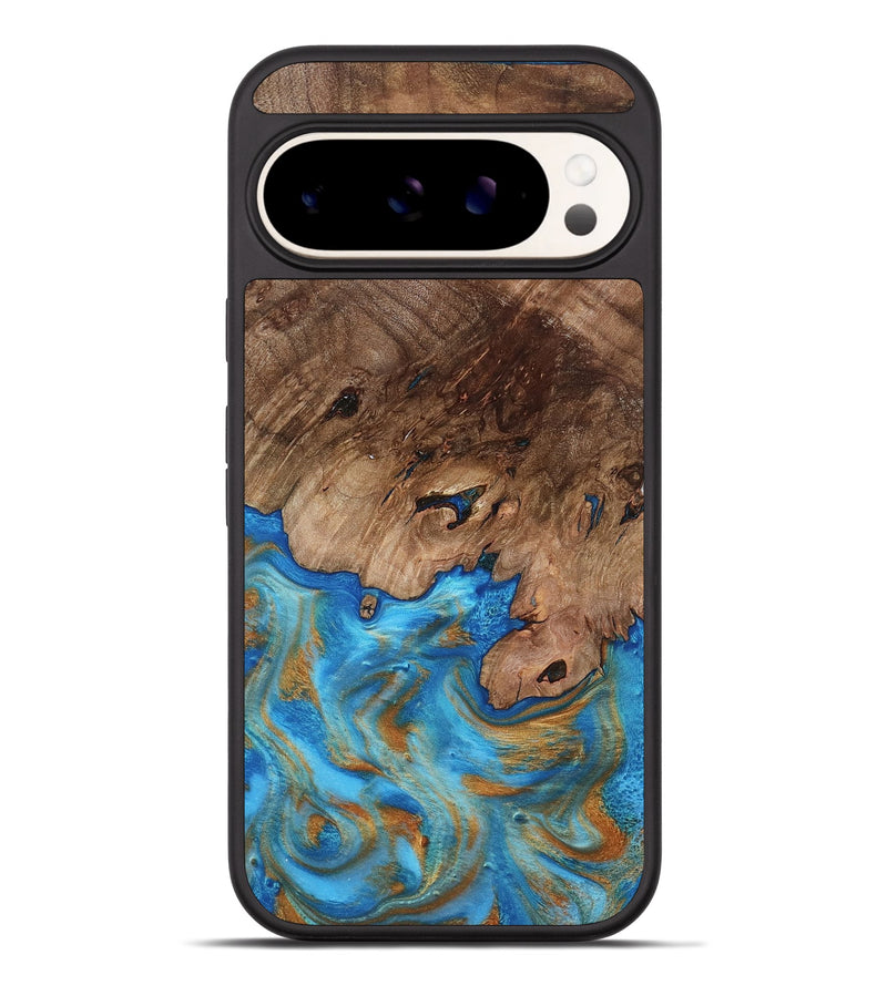 Pixel 9 Pro XL Wood Phone Case - Bell (Teal & Gold, 798188)