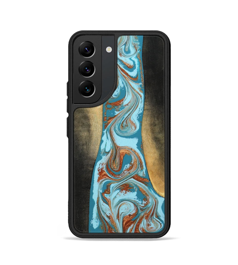 Galaxy S22 Wood Phone Case - Tariq (Teal & Gold, 798191)