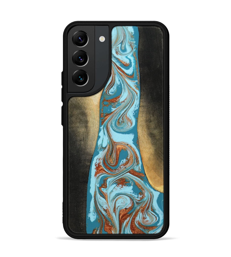 Galaxy S22 Plus Wood Phone Case - Tariq (Teal & Gold, 798191)