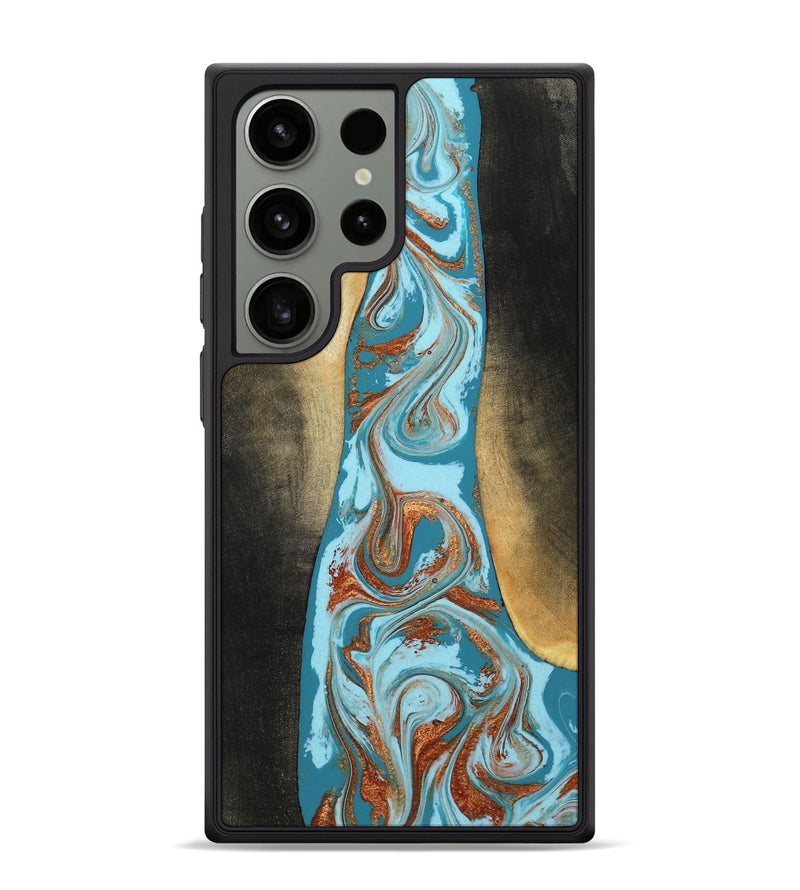Galaxy S24 Ultra Wood Phone Case - Tariq (Teal & Gold, 798191)