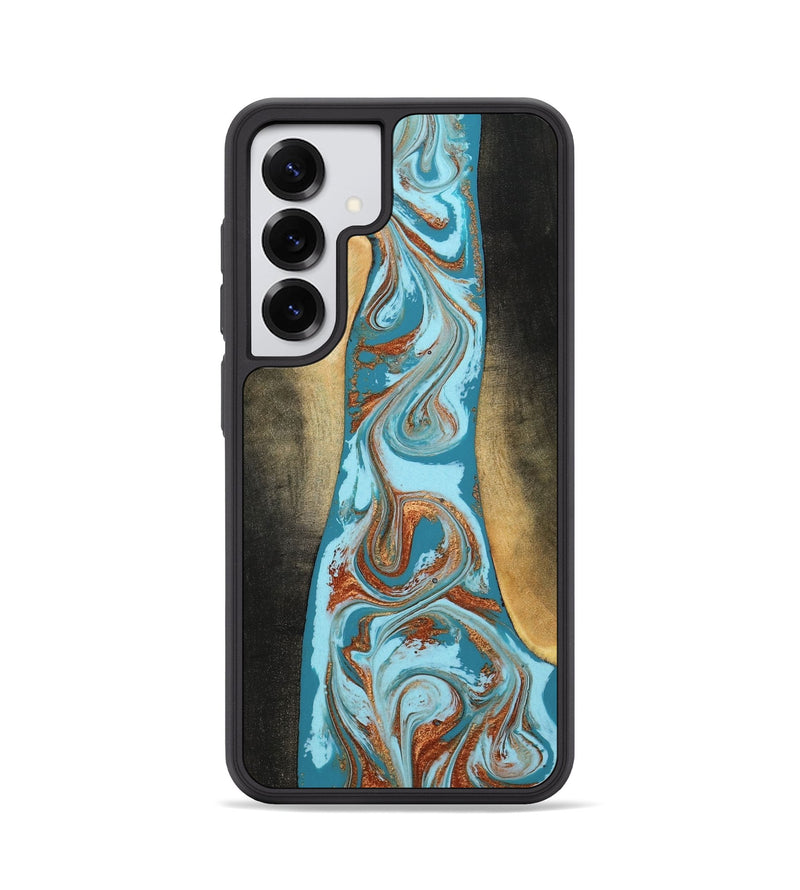 Galaxy S25 Wood Phone Case - Tariq (Teal & Gold, 798191)