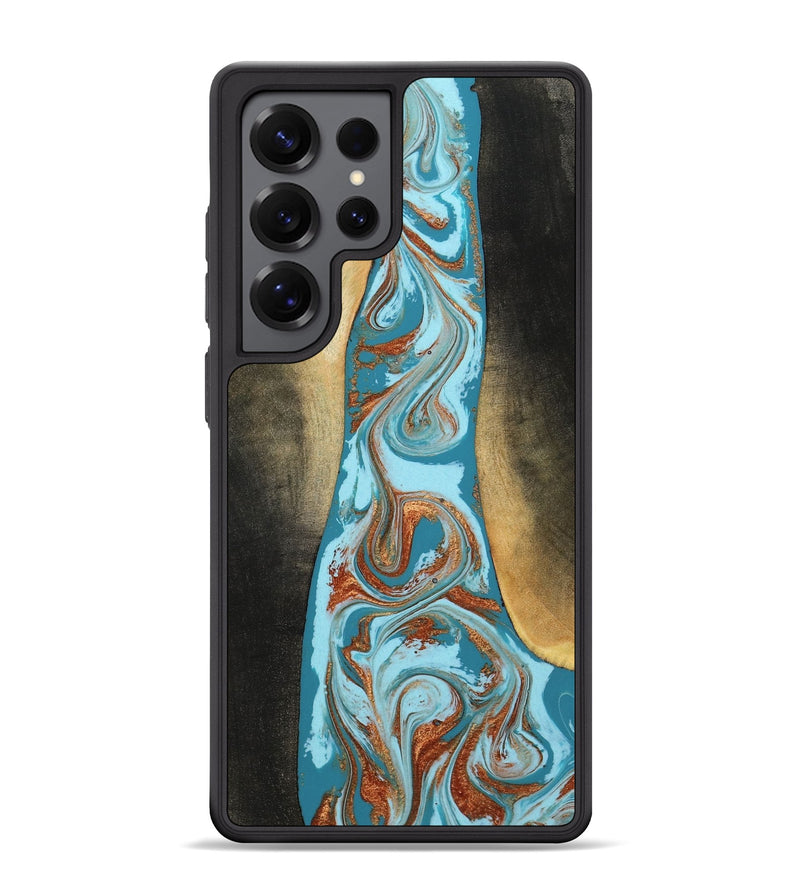 Galaxy S25 Ultra Wood Phone Case - Tariq (Teal & Gold, 798191)