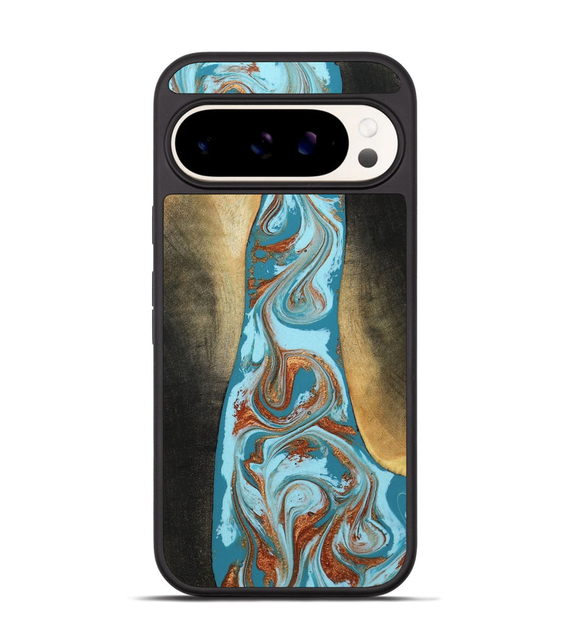 Pixel 9 Wood Phone Case - Tariq (Teal & Gold, 798191)