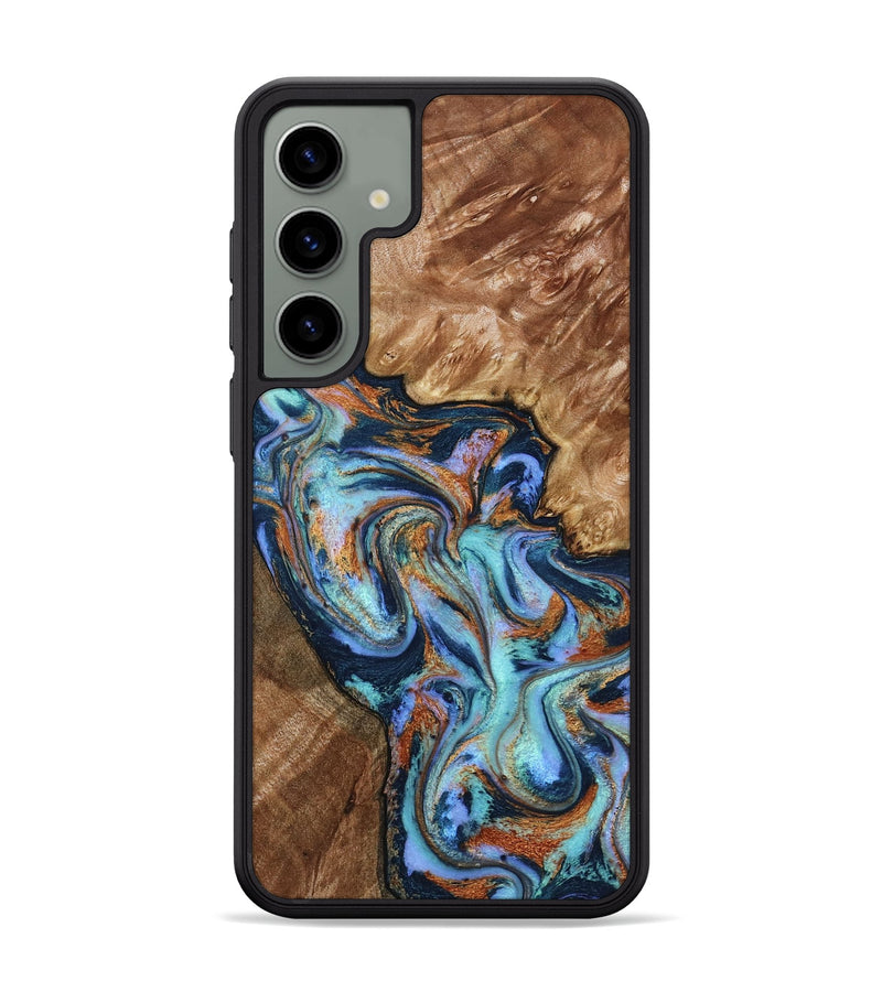 Galaxy S24 Plus Wood Phone Case - Heath (Teal & Gold, 798192)