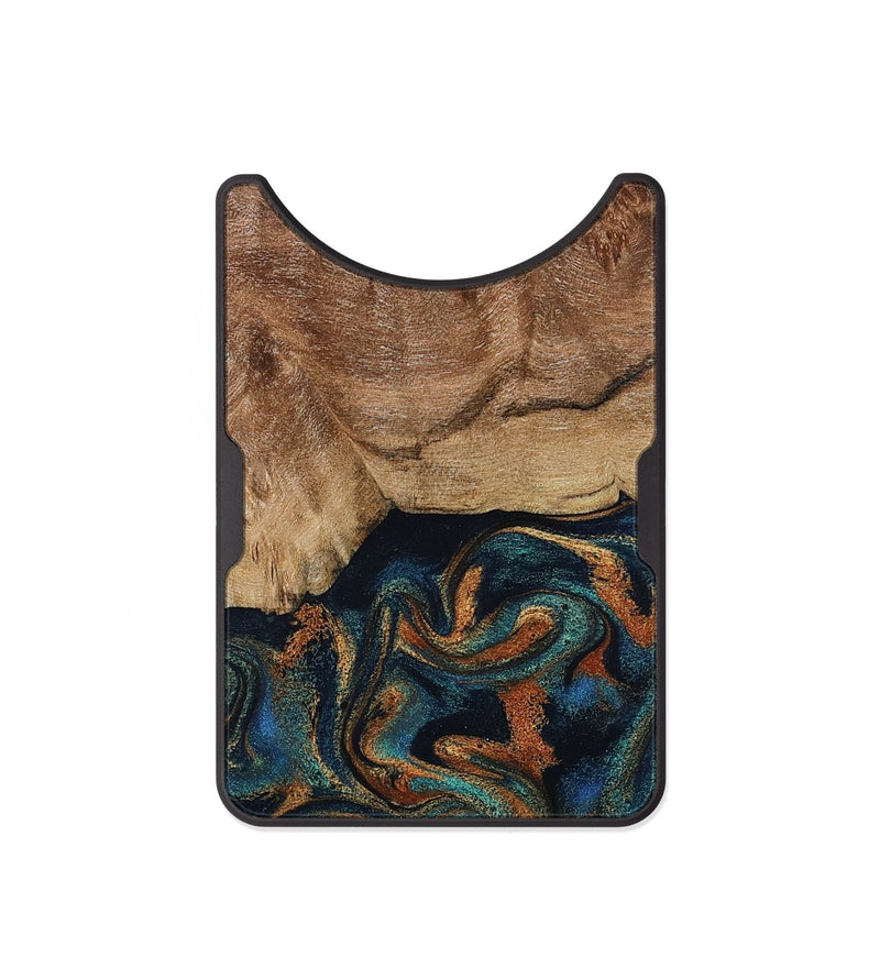 Alloy Wood Wallet - Lyndsey (Teal & Gold, 798194)
