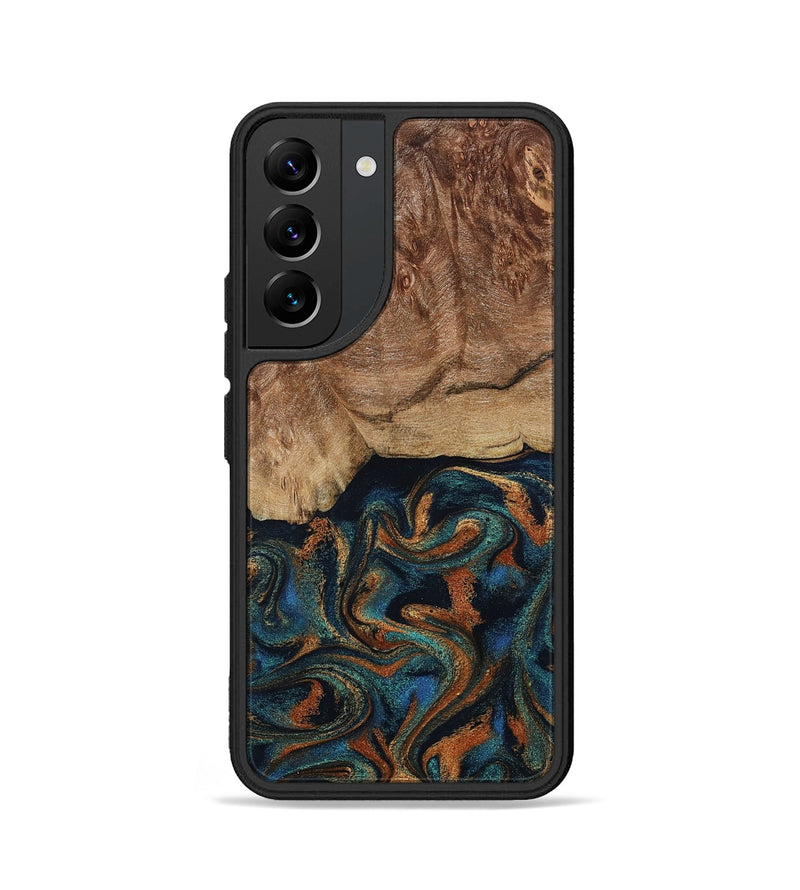 Galaxy S22 Wood Phone Case - Lyndsey (Teal & Gold, 798194)