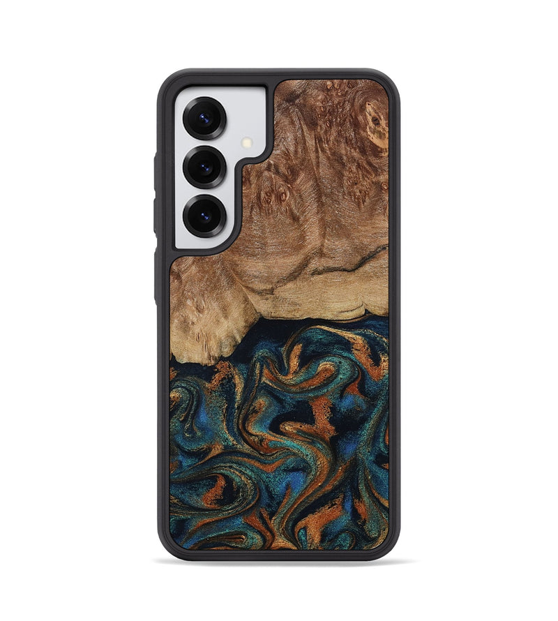 Galaxy S25 Wood Phone Case - Lyndsey (Teal & Gold, 798194)