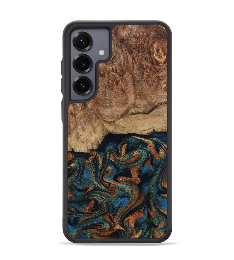 Galaxy S25 Plus Wood Phone Case - Lyndsey (Teal & Gold, 798194)