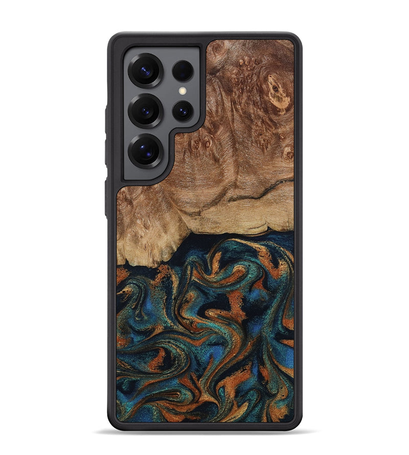 Galaxy S25 Ultra Wood Phone Case - Lyndsey (Teal & Gold, 798194)