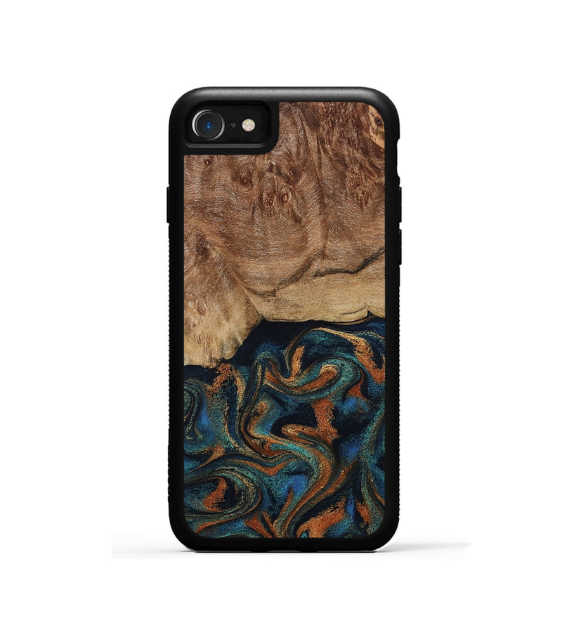 iPhone SE Wood Phone Case - Lyndsey (Teal & Gold, 798194)