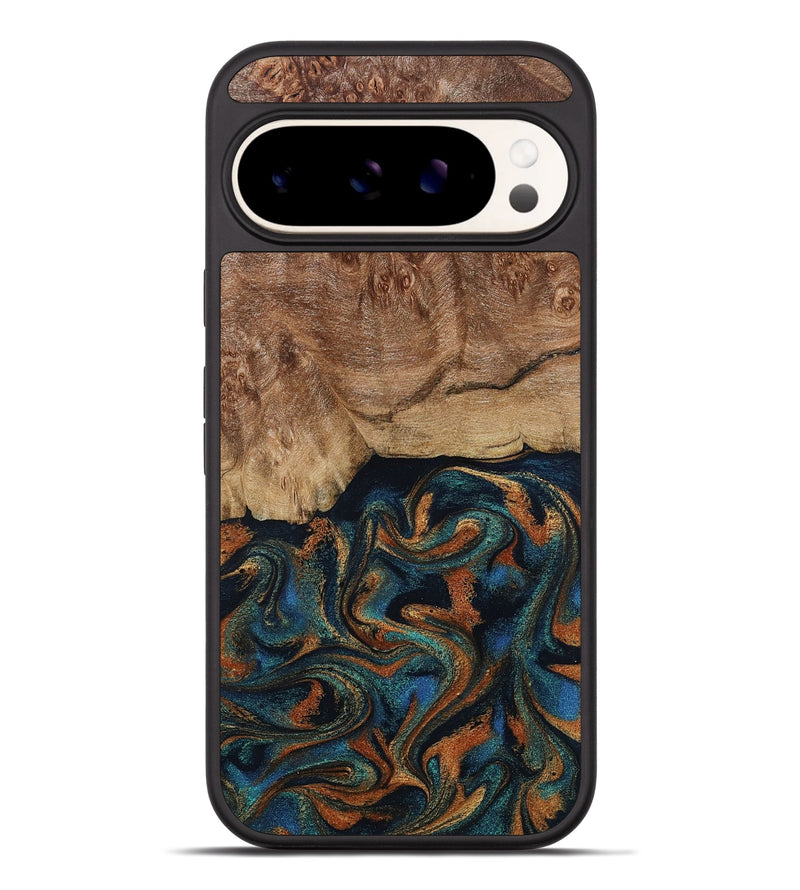 Pixel 9 Pro XL Wood Phone Case - Lyndsey (Teal & Gold, 798194)