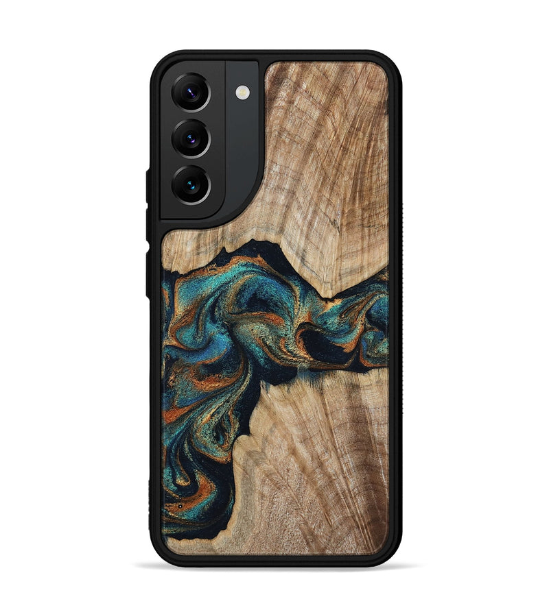 Galaxy S22 Plus Wood Phone Case - Hiram (Teal & Gold, 798195)