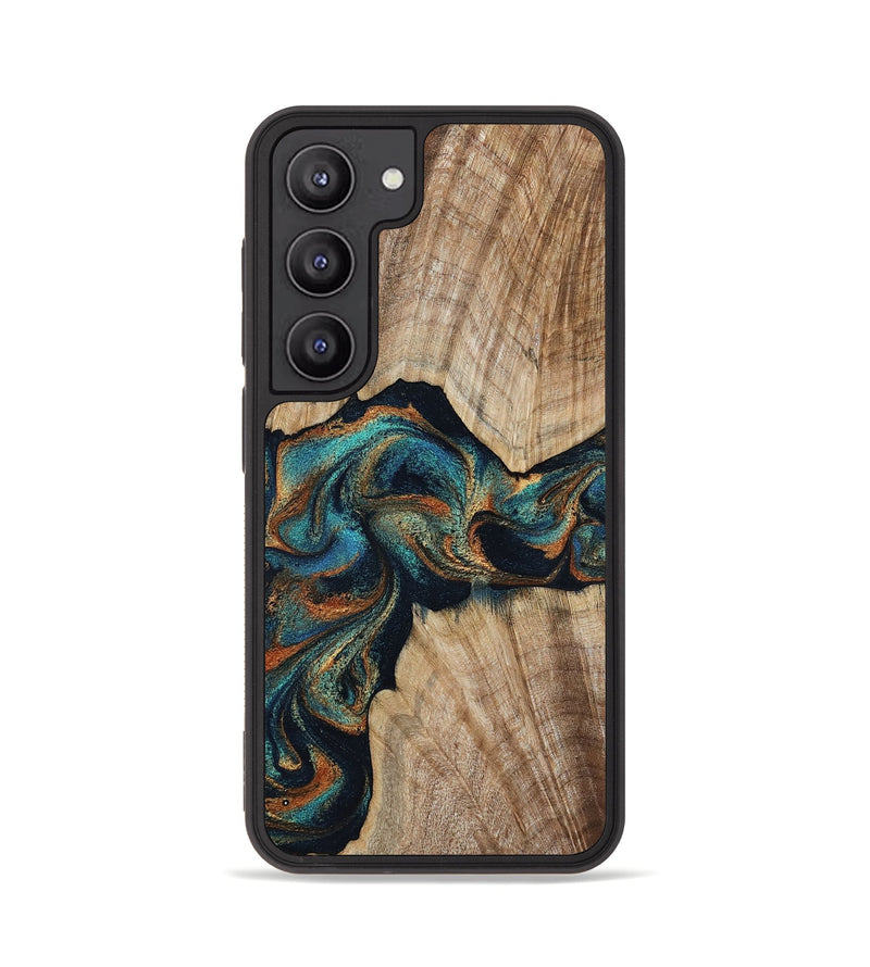 Galaxy S23 Wood Phone Case - Hiram (Teal & Gold, 798195)