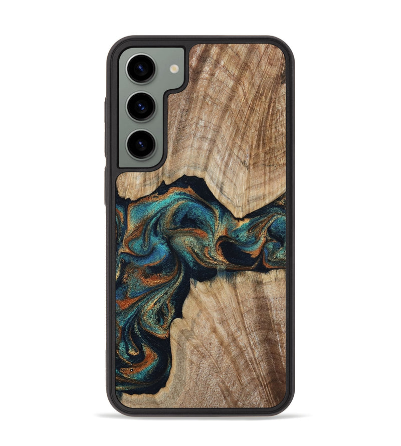 Galaxy S23 Plus Wood Phone Case - Hiram (Teal & Gold, 798195)