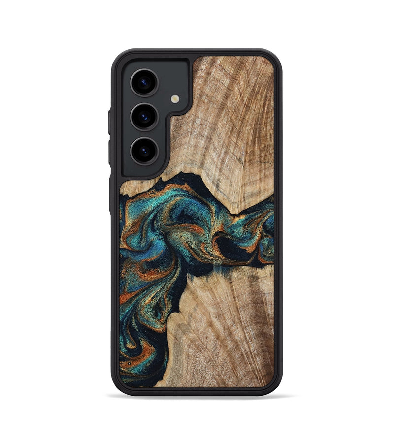 Galaxy S24 Wood Phone Case - Hiram (Teal & Gold, 798195)