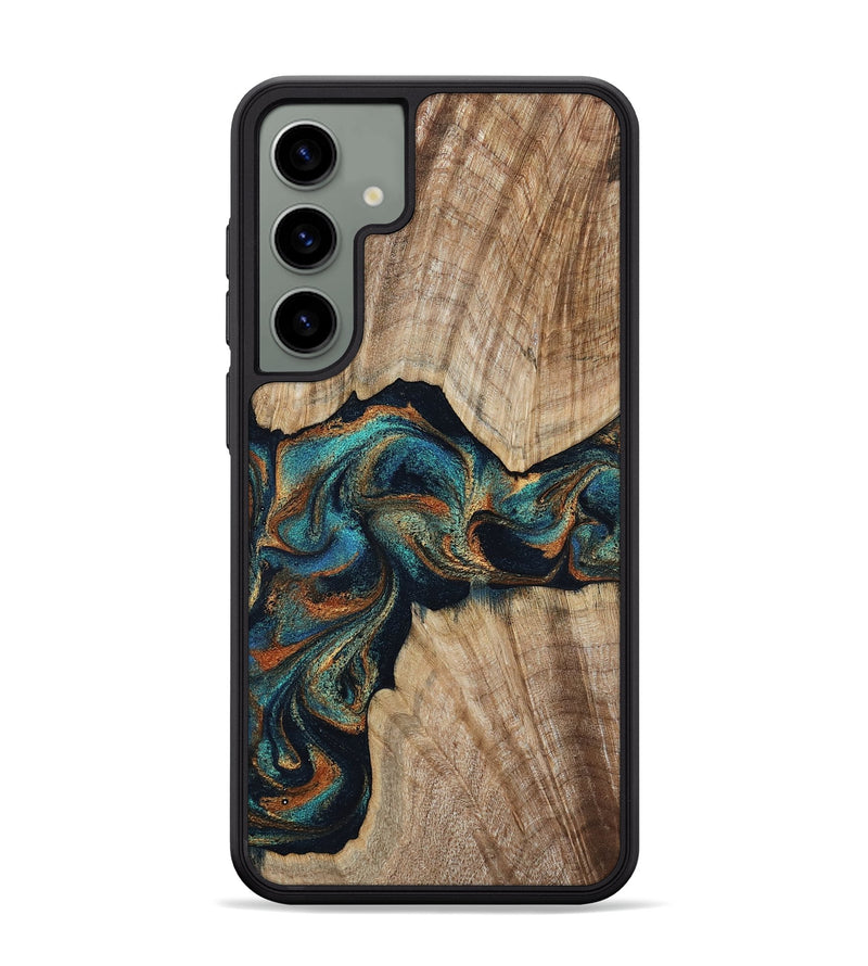 Galaxy S24 Plus Wood Phone Case - Hiram (Teal & Gold, 798195)