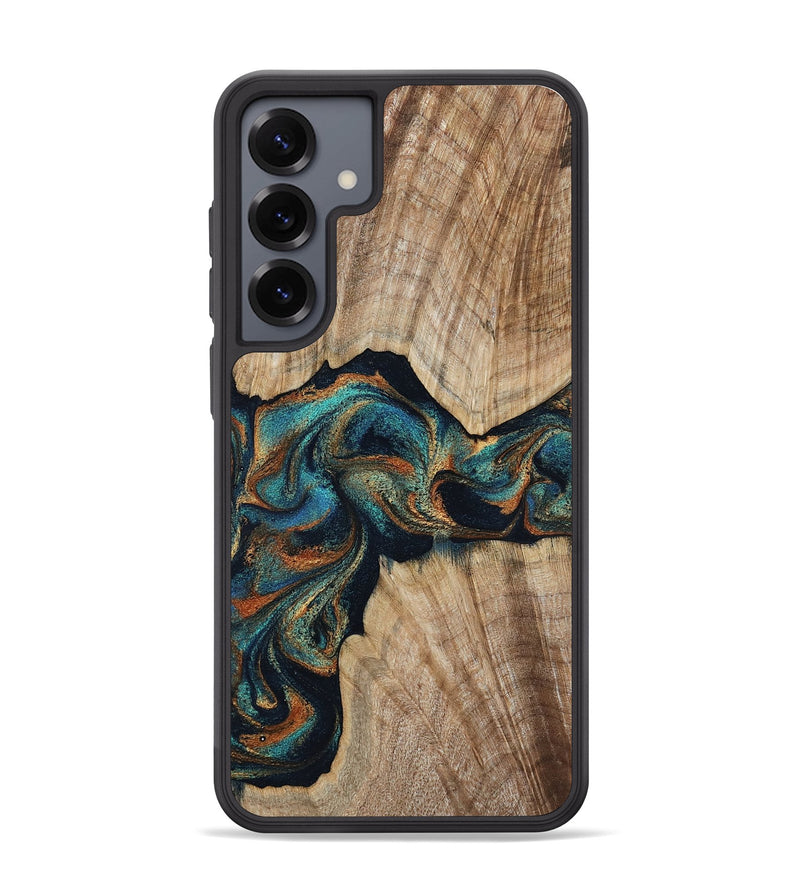 Galaxy S25 Plus Wood Phone Case - Hiram (Teal & Gold, 798195)