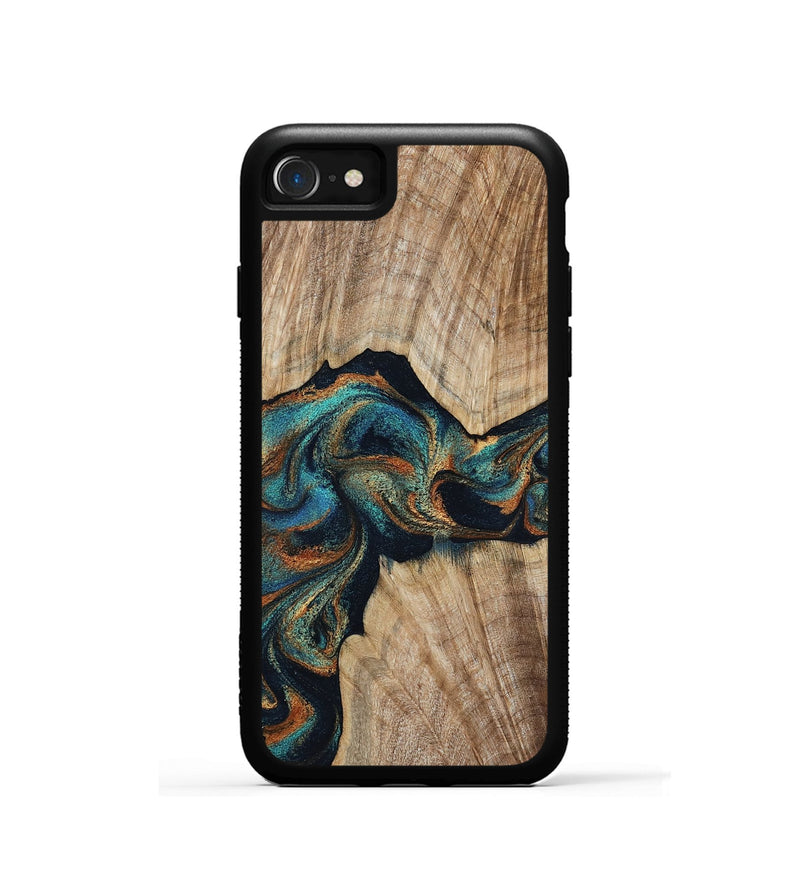 iPhone SE Wood Phone Case - Hiram (Teal & Gold, 798195)