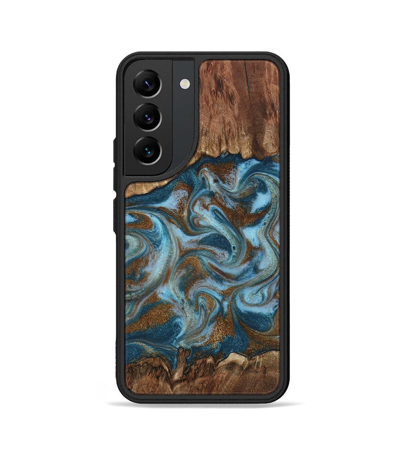 Galaxy S22 Wood Phone Case - Jan (Teal & Gold, 798197)