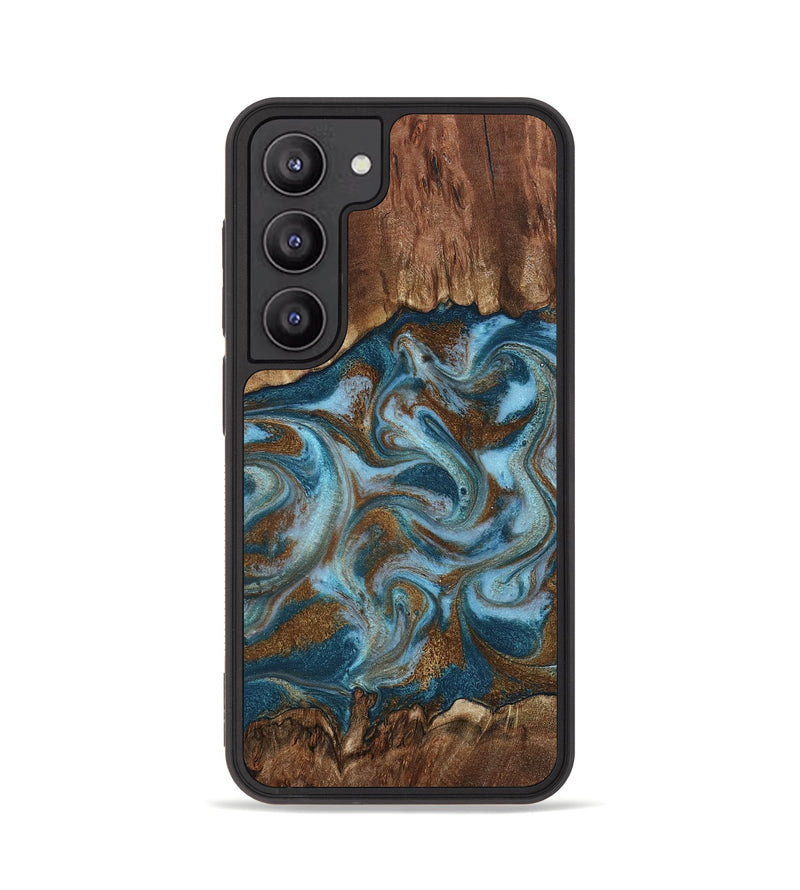 Galaxy S23 Wood Phone Case - Jan (Teal & Gold, 798197)