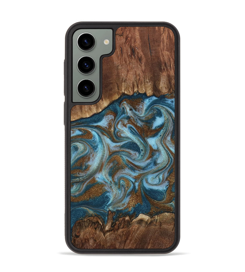 Galaxy S23 Plus Wood Phone Case - Jan (Teal & Gold, 798197)