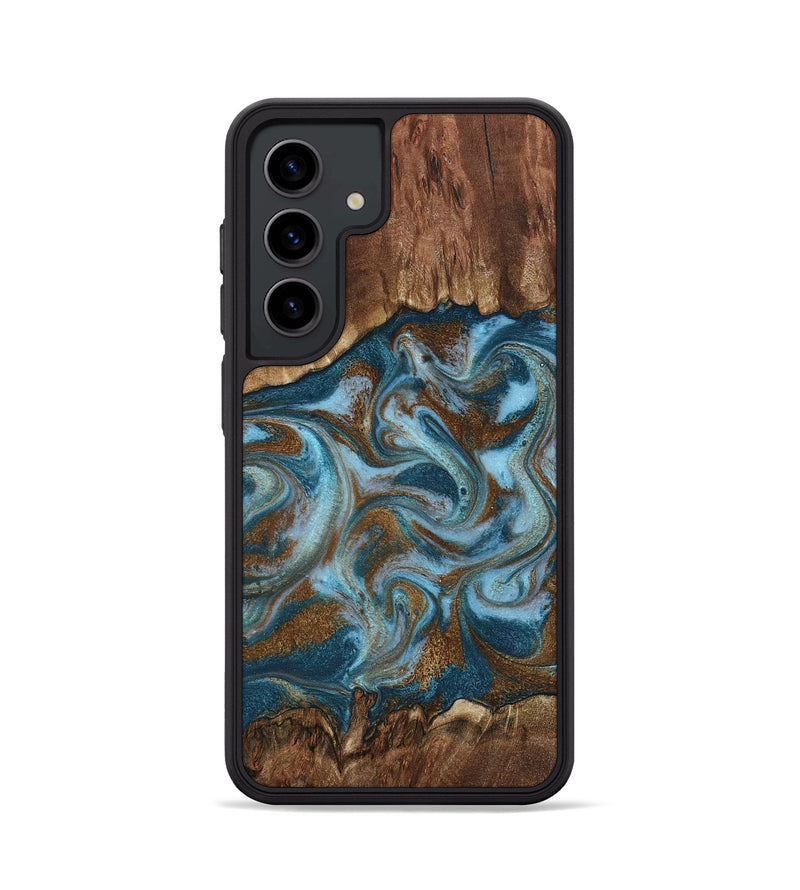 Galaxy S24 Wood Phone Case - Jan (Teal & Gold, 798197)