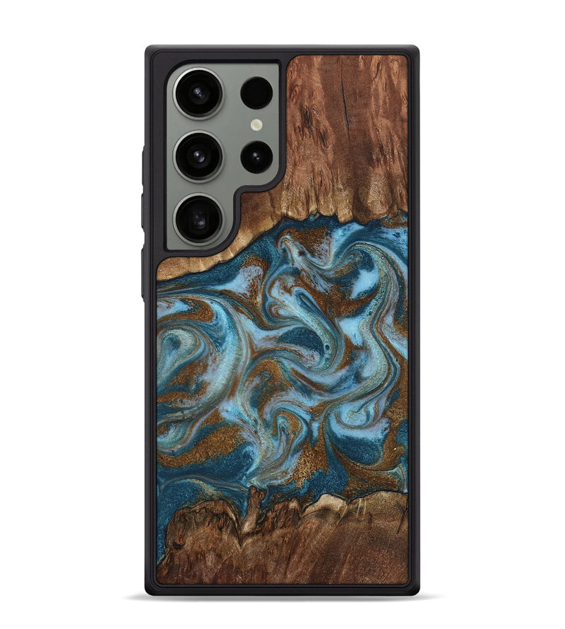 Galaxy S24 Ultra Wood Phone Case - Jan (Teal & Gold, 798197)
