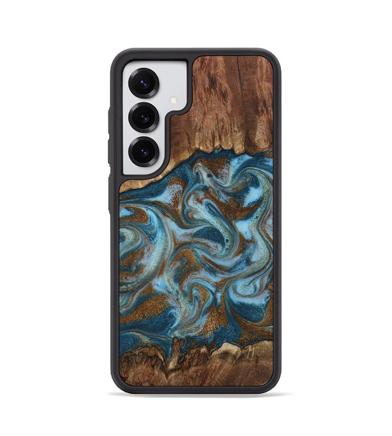 Galaxy S25 Wood Phone Case - Jan (Teal & Gold, 798197)
