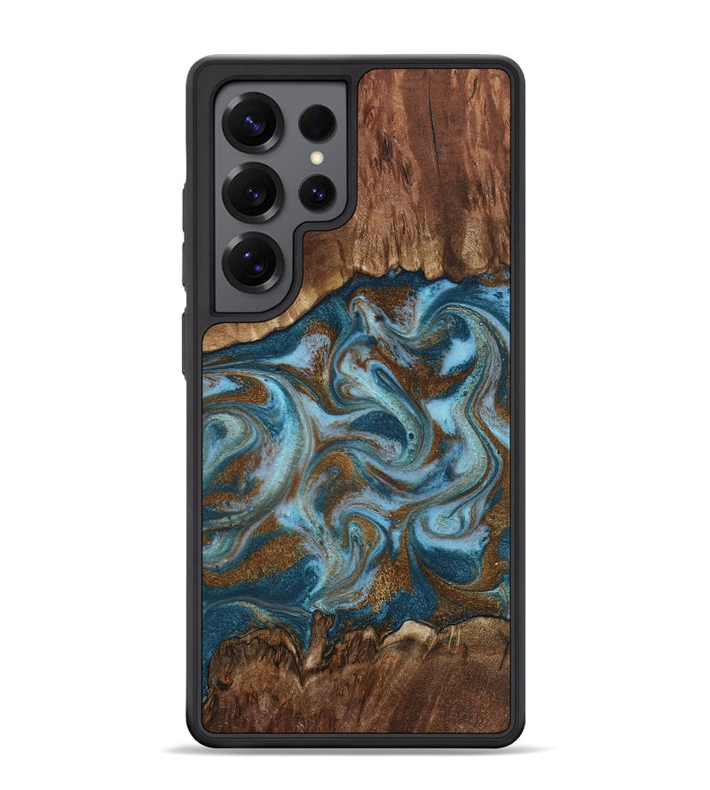 Galaxy S25 Ultra Wood Phone Case - Jan (Teal & Gold, 798197)
