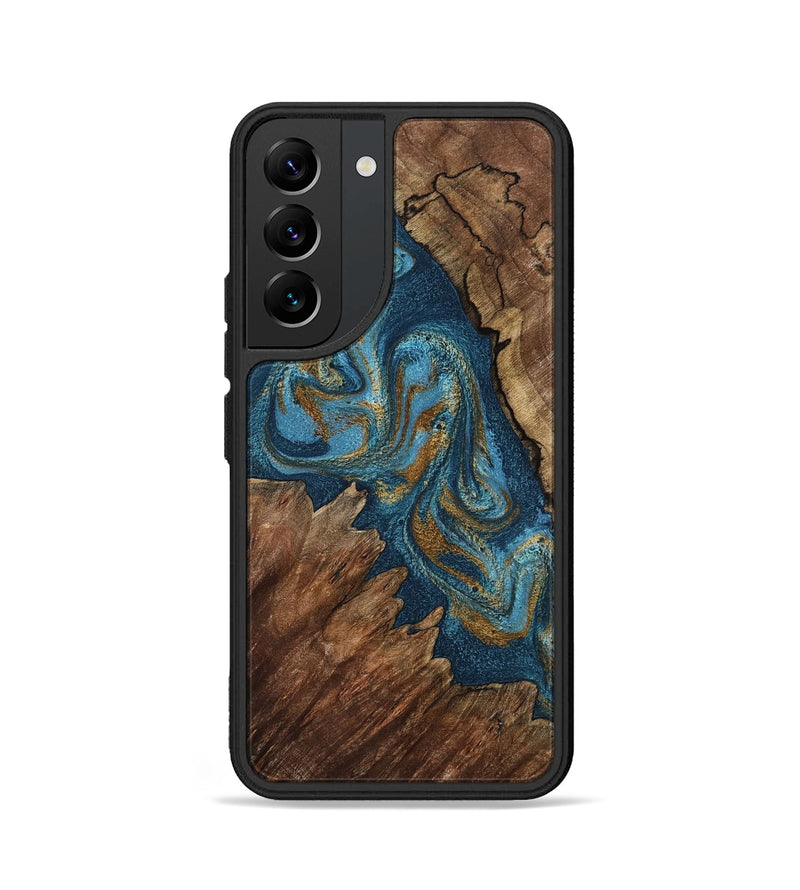 Galaxy S22 Wood Phone Case - Yahya (Teal & Gold, 798198)