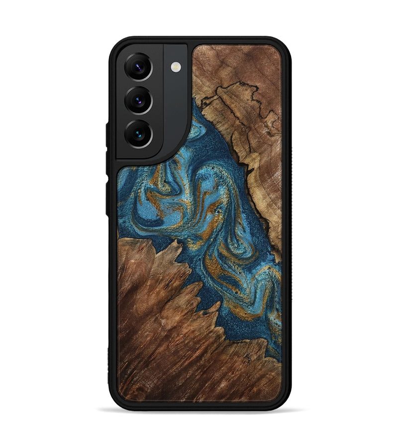 Galaxy S22 Plus Wood Phone Case - Yahya (Teal & Gold, 798198)