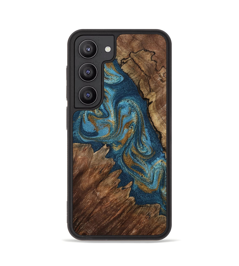 Galaxy S23 Wood Phone Case - Yahya (Teal & Gold, 798198)