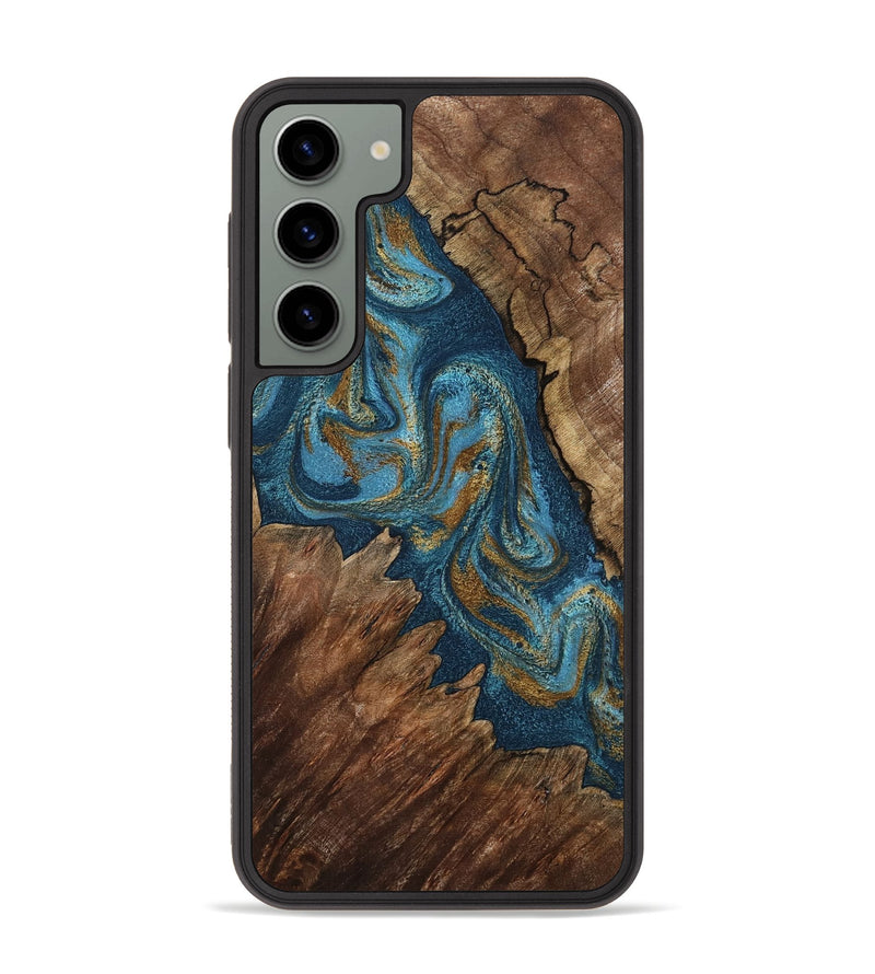 Galaxy S23 Plus Wood Phone Case - Yahya (Teal & Gold, 798198)