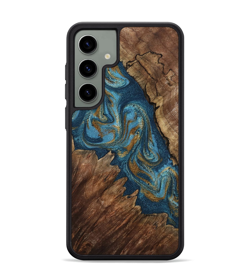 Galaxy S24 Plus Wood Phone Case - Yahya (Teal & Gold, 798198)