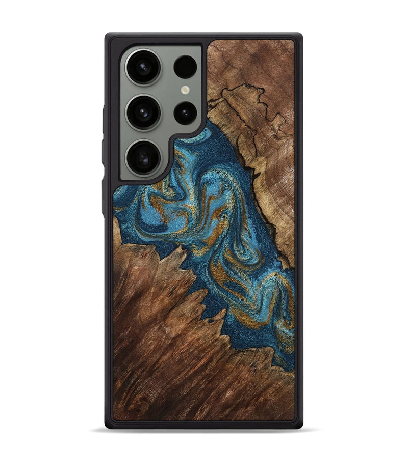 Galaxy S24 Ultra Wood Phone Case - Yahya (Teal & Gold, 798198)