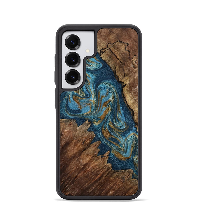 Galaxy S25 Wood Phone Case - Yahya (Teal & Gold, 798198)