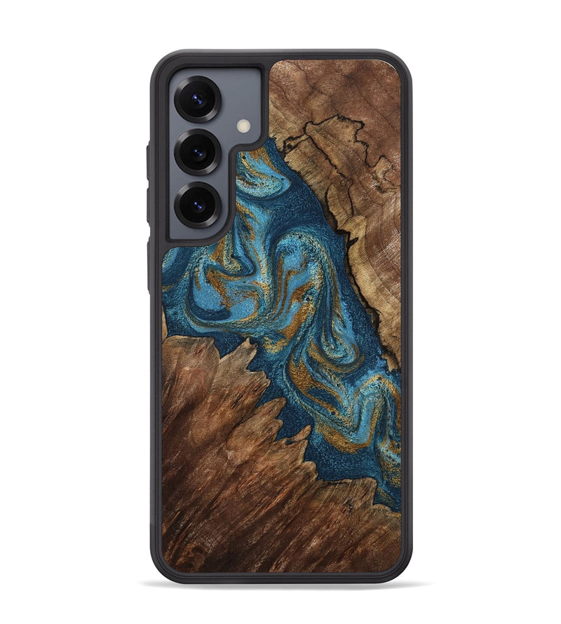 Galaxy S25 Plus Wood Phone Case - Yahya (Teal & Gold, 798198)